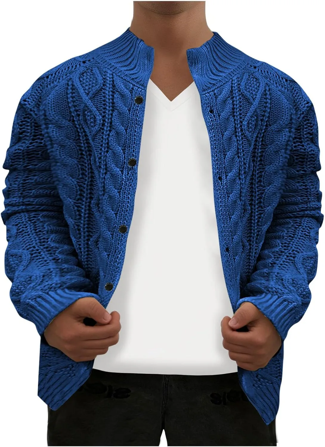 Muscularfit Big & Tall Mens Cardigan Sweater Ribbed Knit Button Down Knitted Sweater Lightweight Long Sleeve Fall Jacket Coat