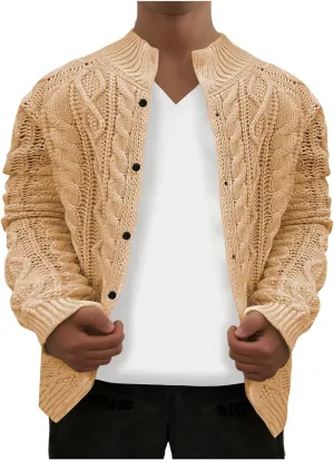 Muscularfit Big & Tall Mens Cardigan Sweater Ribbed Knit Button Down Knitted Sweater Lightweight Long Sleeve Fall Jacket Coat