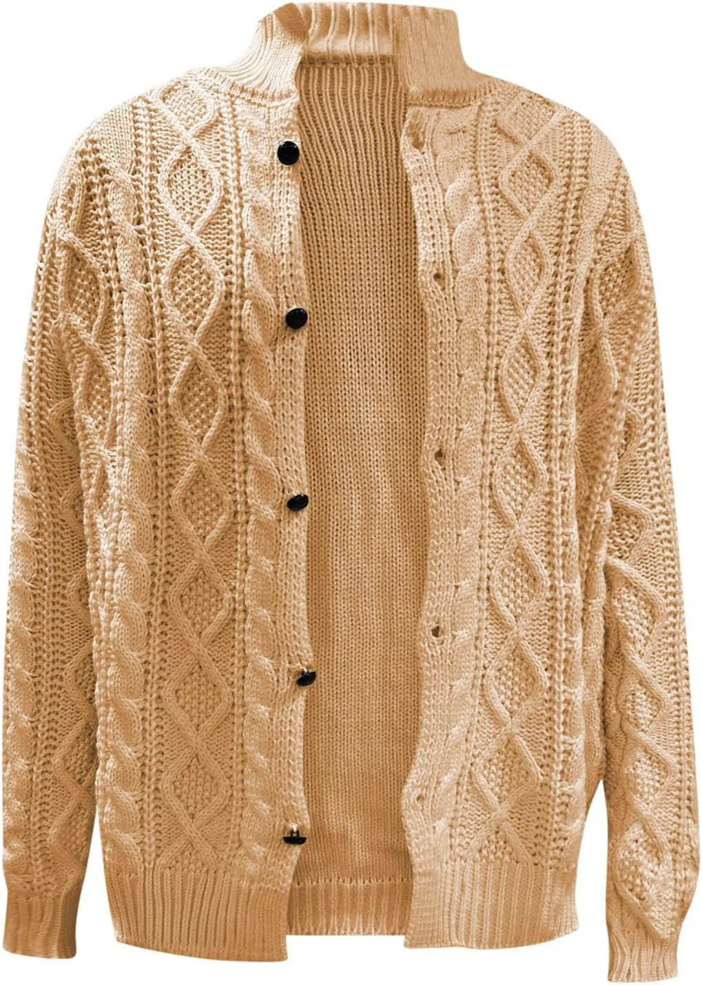 Muscularfit Big & Tall Mens Cardigan Sweater Ribbed Knit Button Down Knitted Sweater Lightweight Long Sleeve Fall Jacket Coat