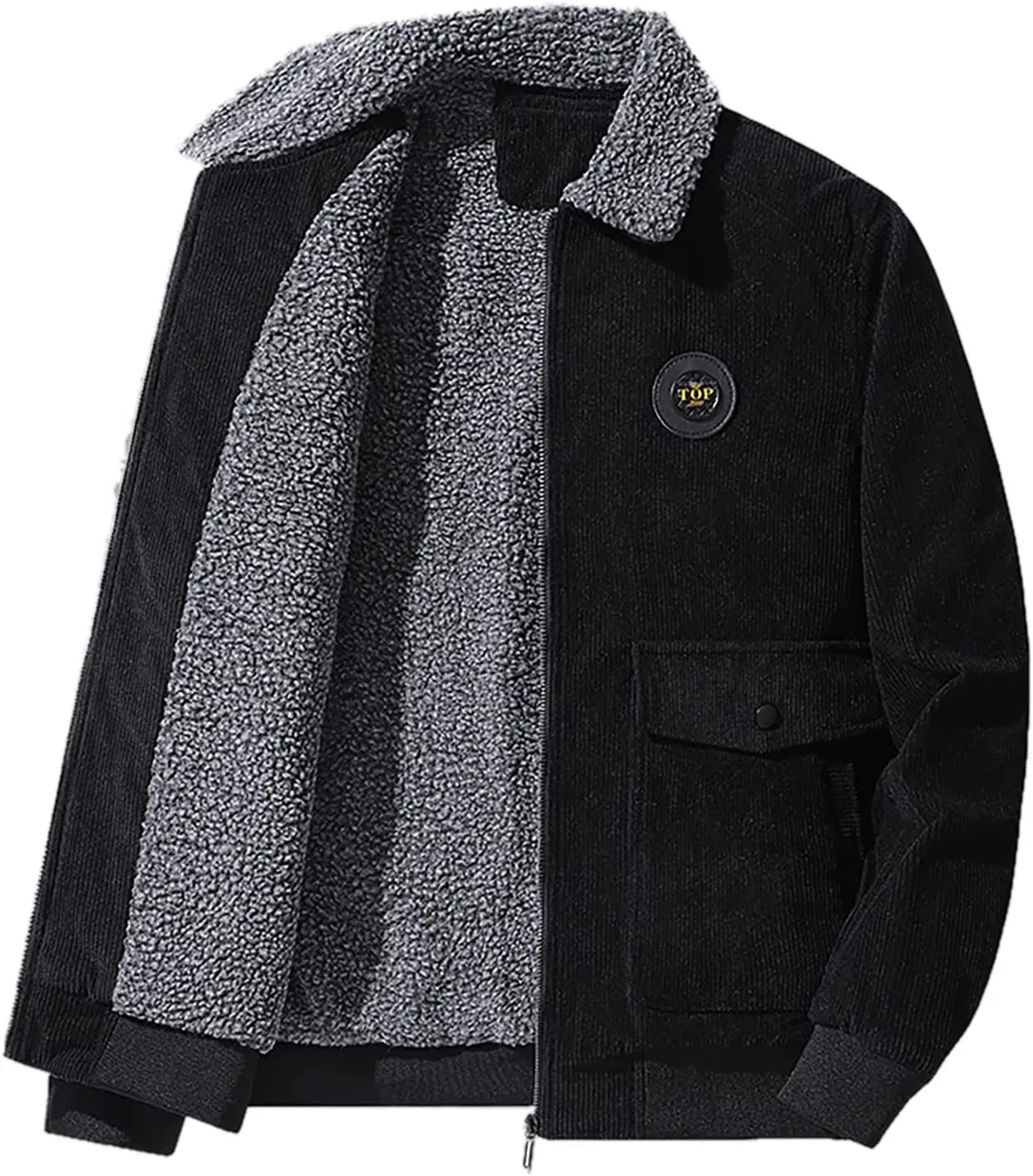 Muscularfit Mens Big and Tall Winter Coats Fashion Warm Sherpa Lined Outerwear Thick Thermal Heavyweight Padded Coats Jacket