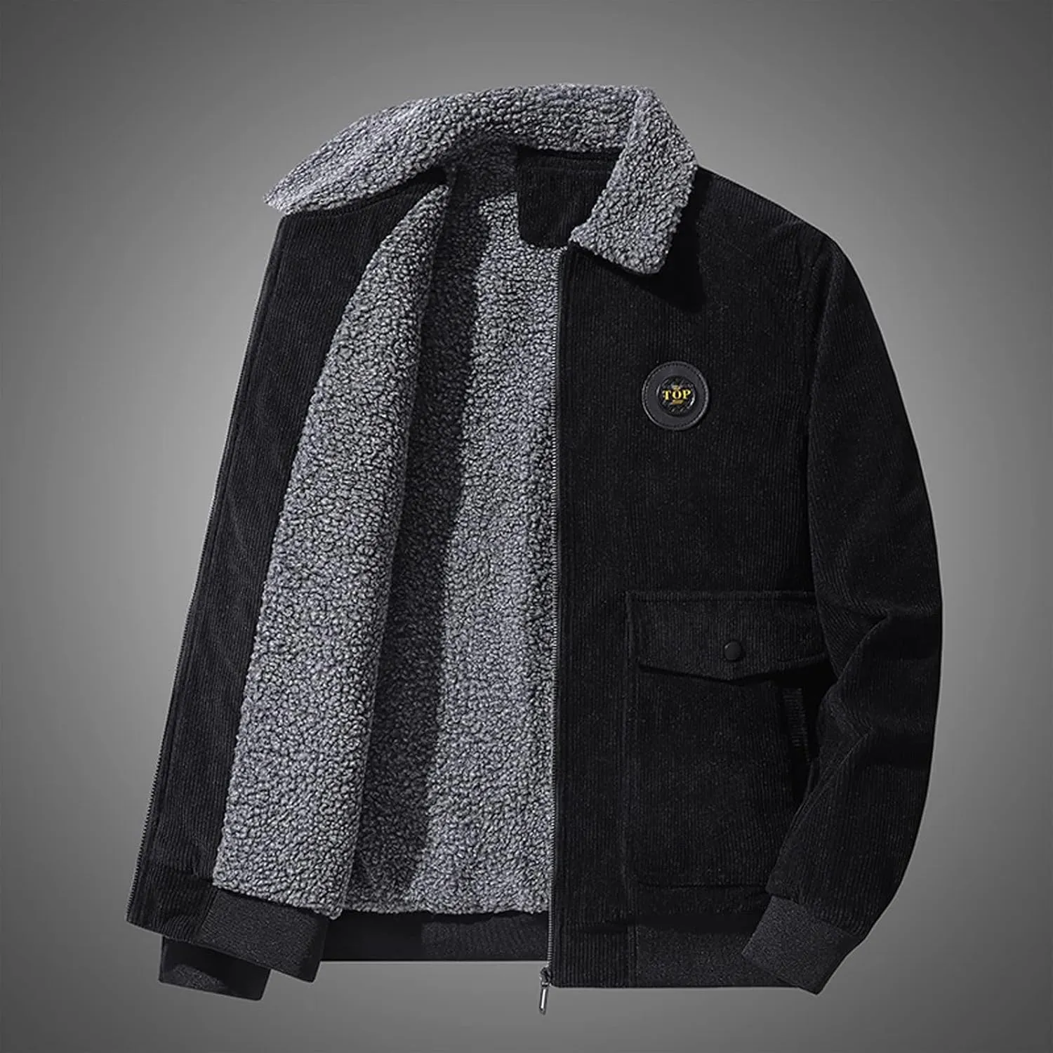 Muscularfit Mens Big and Tall Winter Coats Fashion Warm Sherpa Lined Outerwear Thick Thermal Heavyweight Padded Coats Jacket