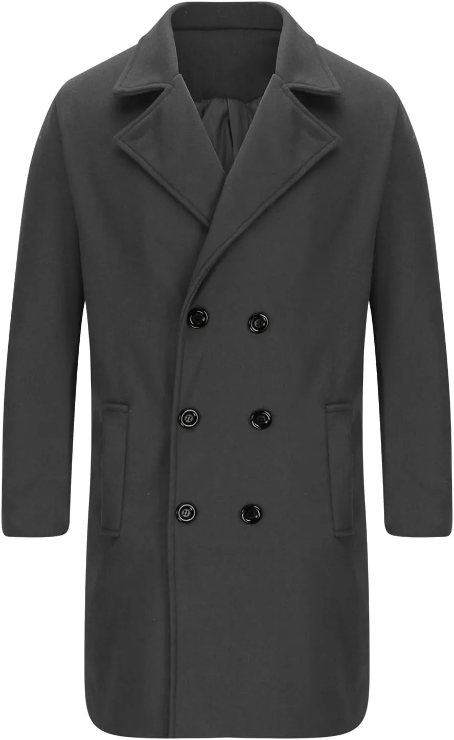 Muscularfit Trench Coat Men Waterproof Single-Breasted Windbreaker Jackets Fashion Lapel Neck Solid Winter Outerwear Jacket