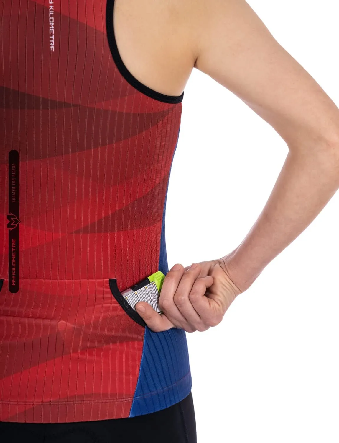MY KILOMETRE Womens Triathlon Top Tri Singlet Racerback Performance Triathlon Top with Back Pockets