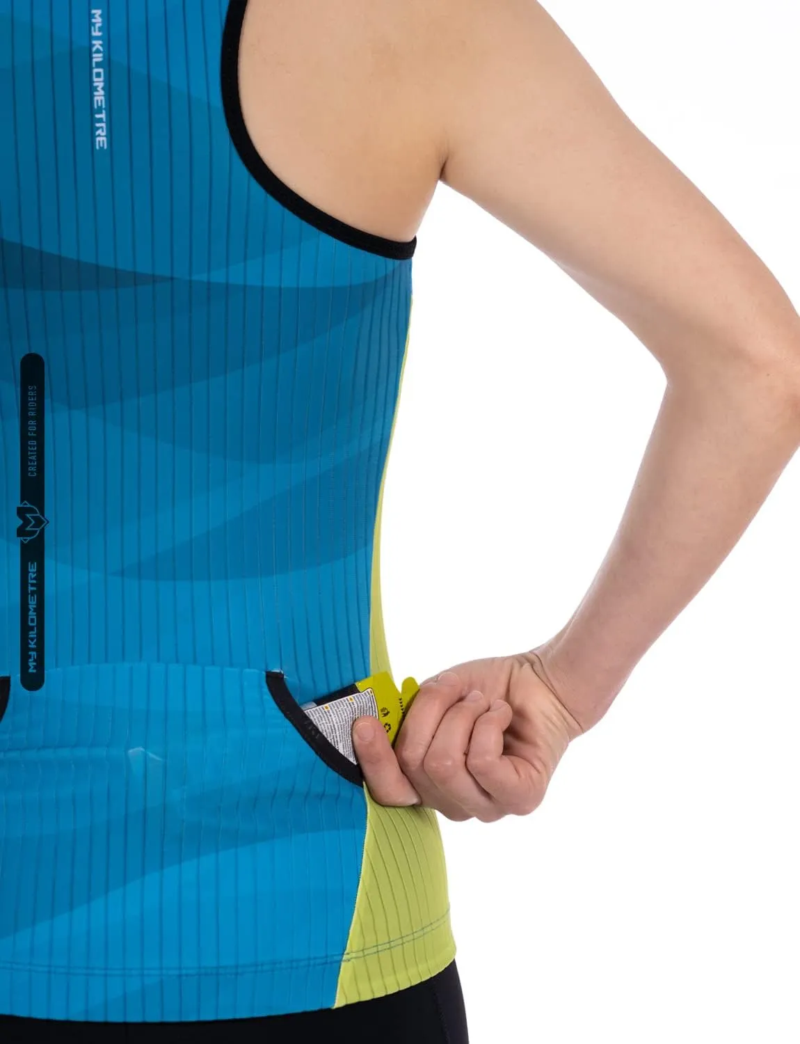 MY KILOMETRE Womens Triathlon Top Tri Singlet Racerback Performance Triathlon Top with Back Pockets