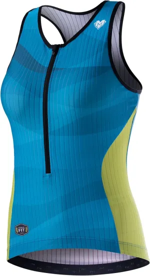 MY KILOMETRE Womens Triathlon Top Tri Singlet Racerback Performance Triathlon Top with Back Pockets