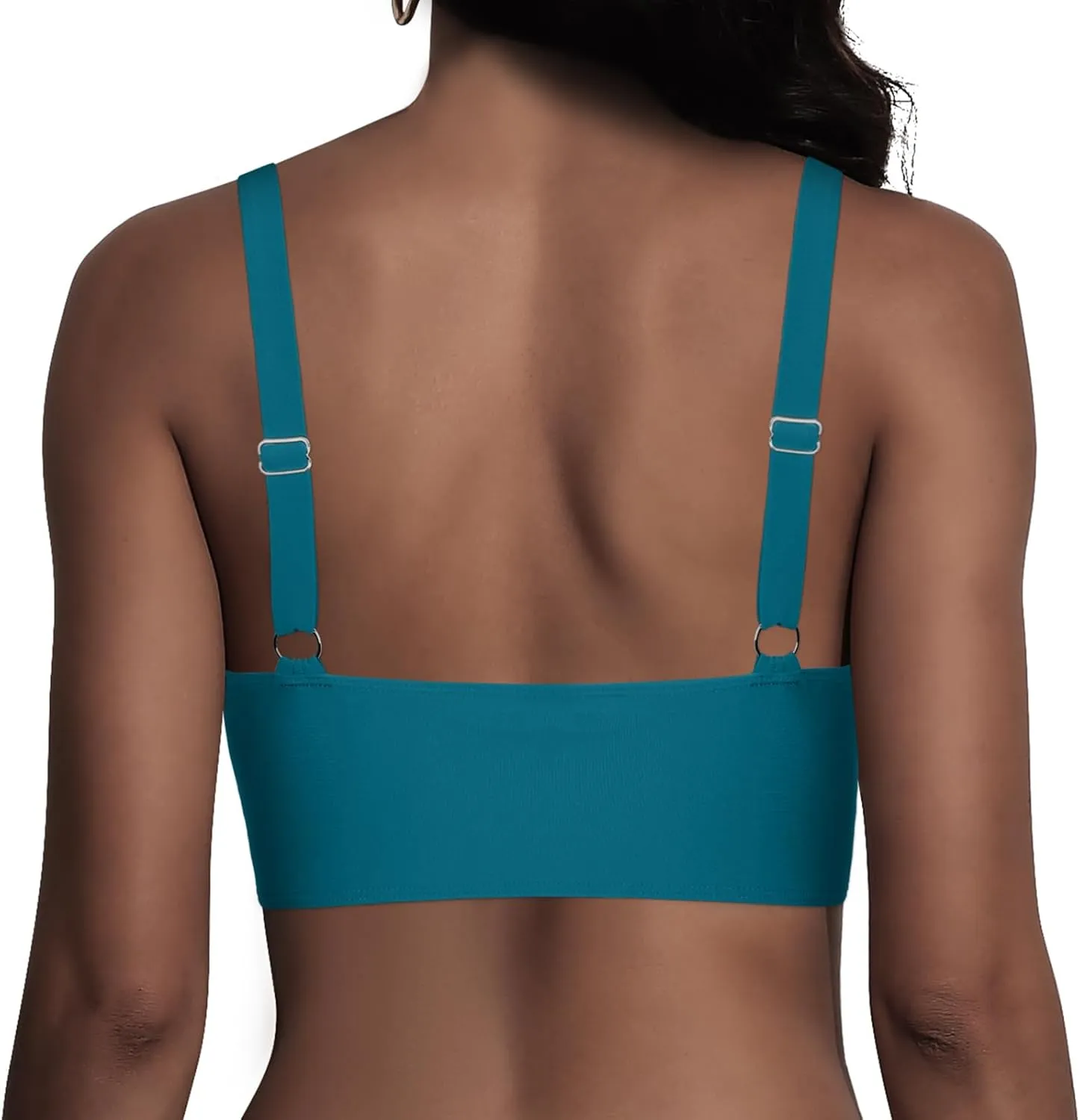 Mycoco Women's Underwire Bikini Top Cropped Tankini Tops Adjustable Push Up Biniki Top Only