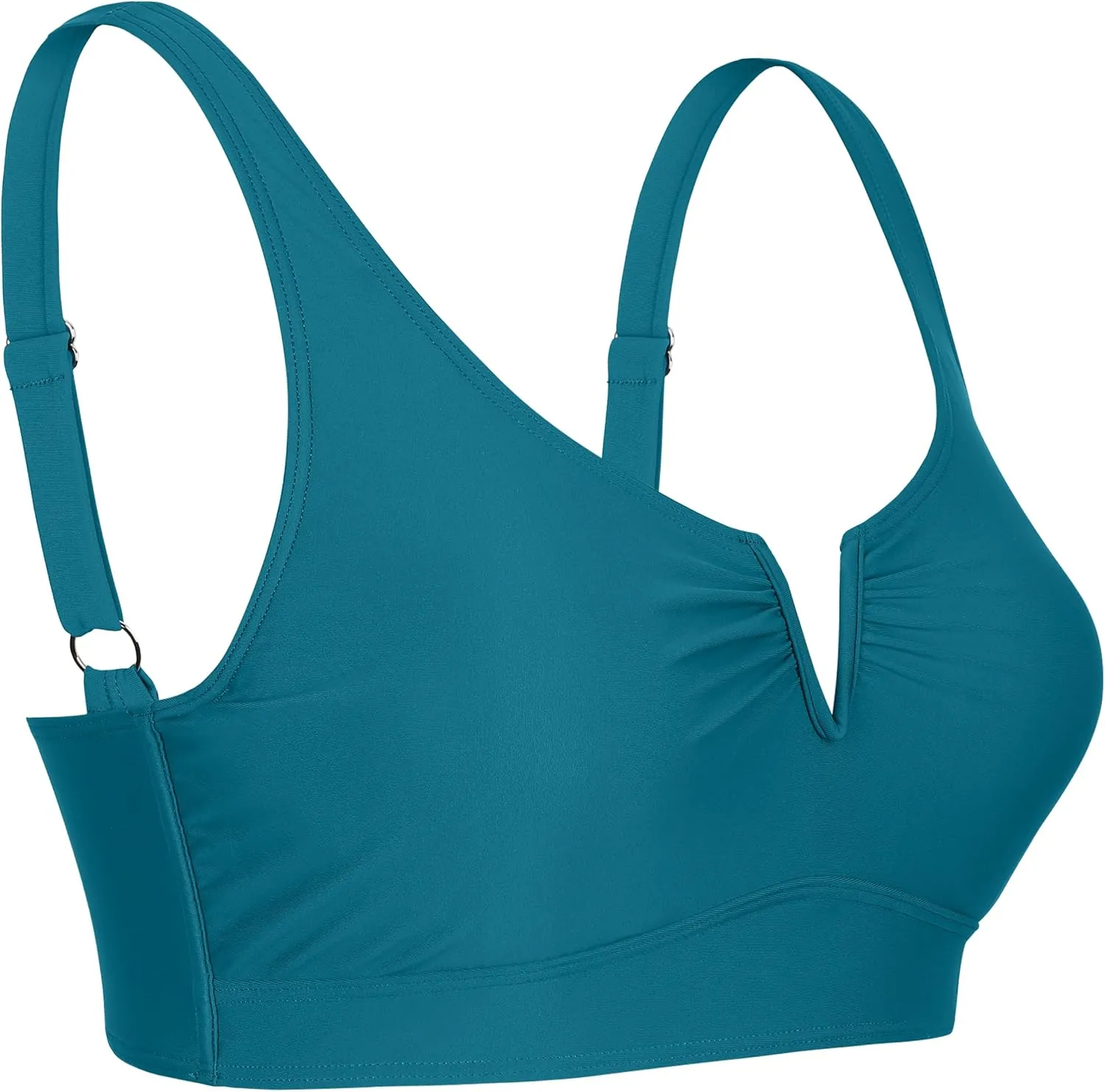Mycoco Women's Underwire Bikini Top Cropped Tankini Tops Adjustable Push Up Biniki Top Only