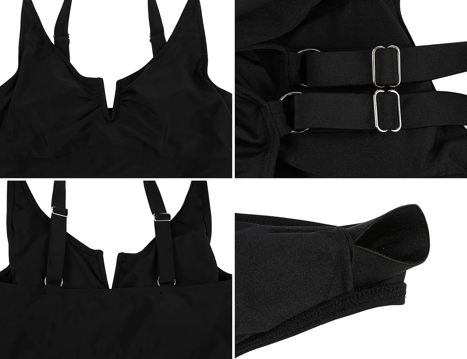 Mycoco Women's Underwire Bikini Top Cropped Tankini Tops Adjustable Push Up Biniki Top Only