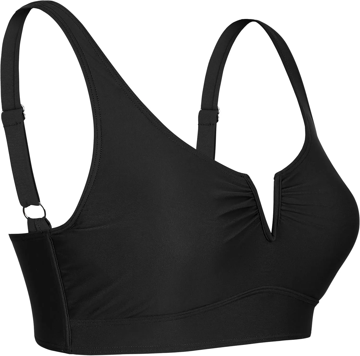 Mycoco Women's Underwire Bikini Top Cropped Tankini Tops Adjustable Push Up Biniki Top Only