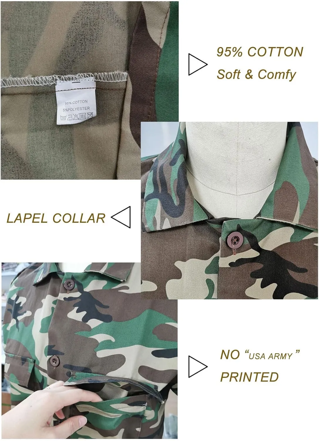 Naliha Women Casual Camouflage Jacket Military Anorak Long Sleeve Coat Outfit