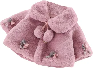 Newborn Faux  Cloak Cape Cute Toddler Baby Windproof Fleece Coat Infant Winter Warm Comfy Soft Outerwear