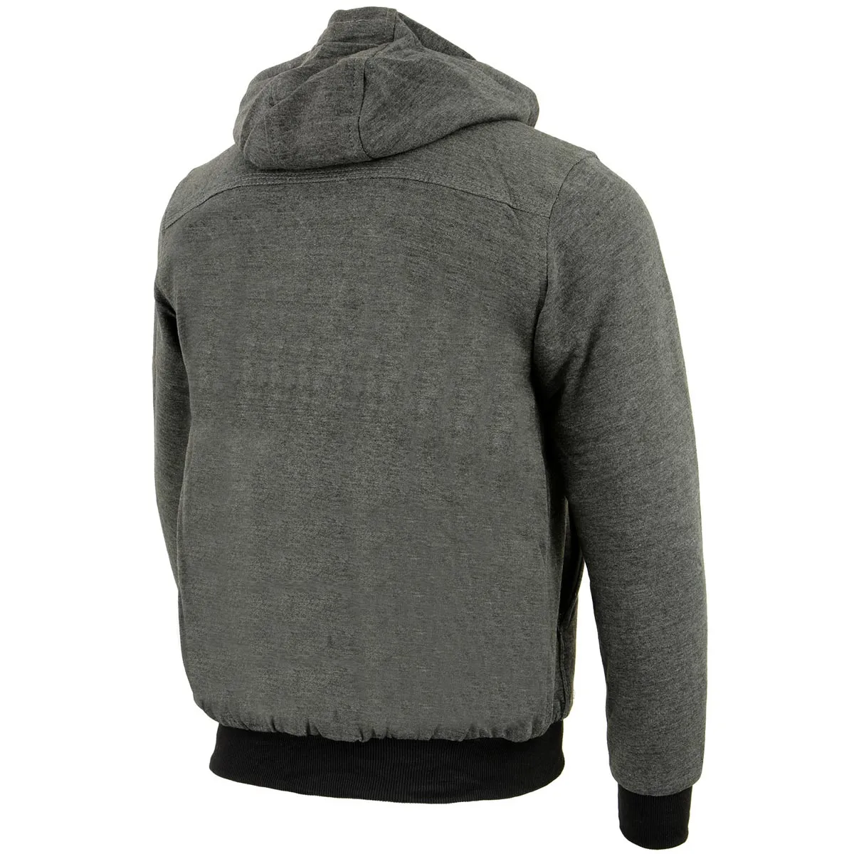 Nexgen Heat MPM1713SET Men's Fiery Heated Hoodie - Grey Zipper Front Sweatshirt Jacket for Winter w/Battery Pack