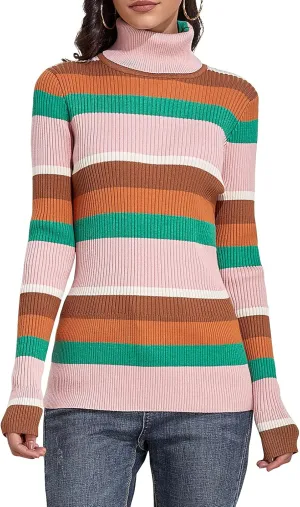 ninovino Women's Turtleneck Ribbed Long Sleeve Sweater Pullover Tops
