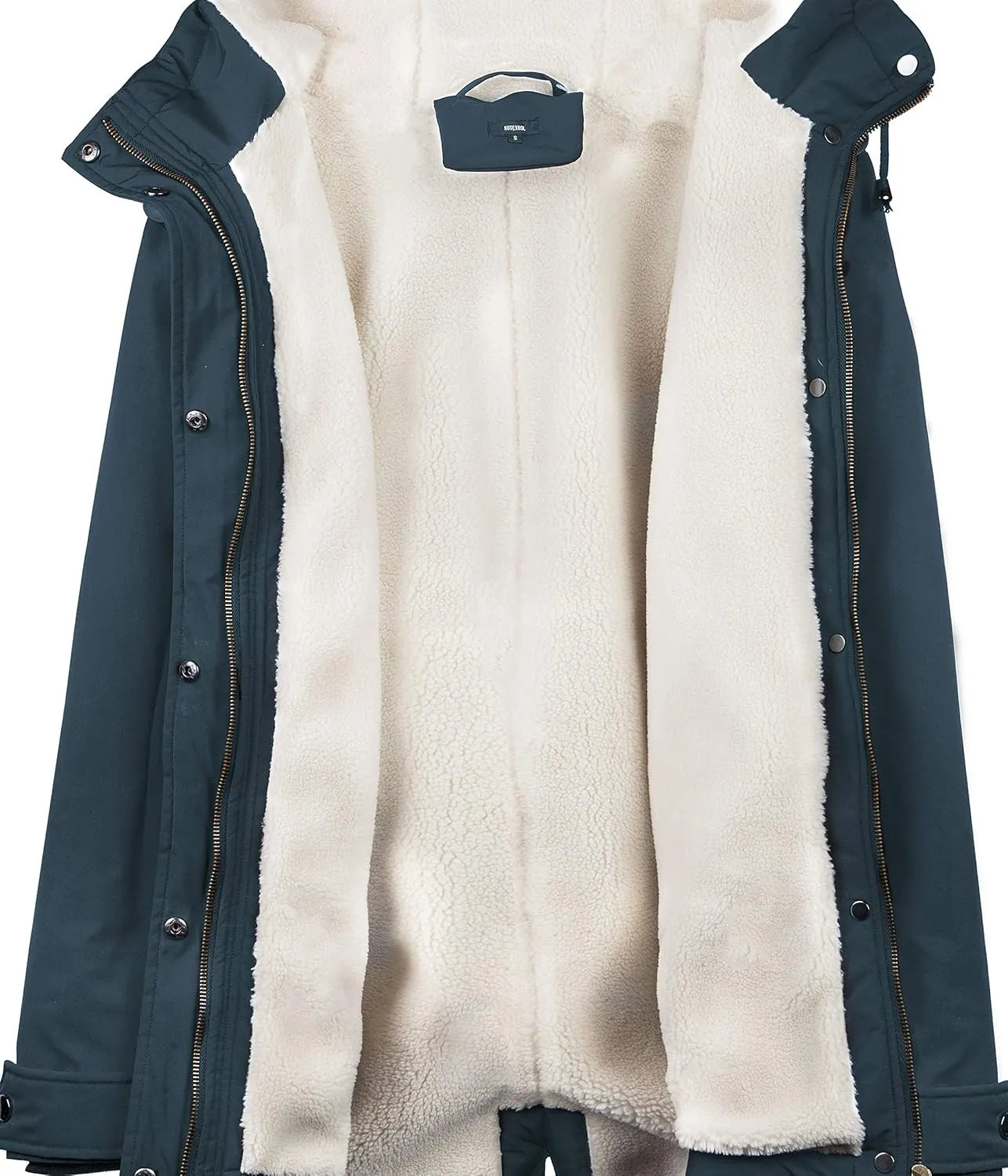 NUTEXROL Women's Winter Thicken Hooded Sherpa Lined Parka Military Anorak Jacket Warm Short Cotton Coats for Women