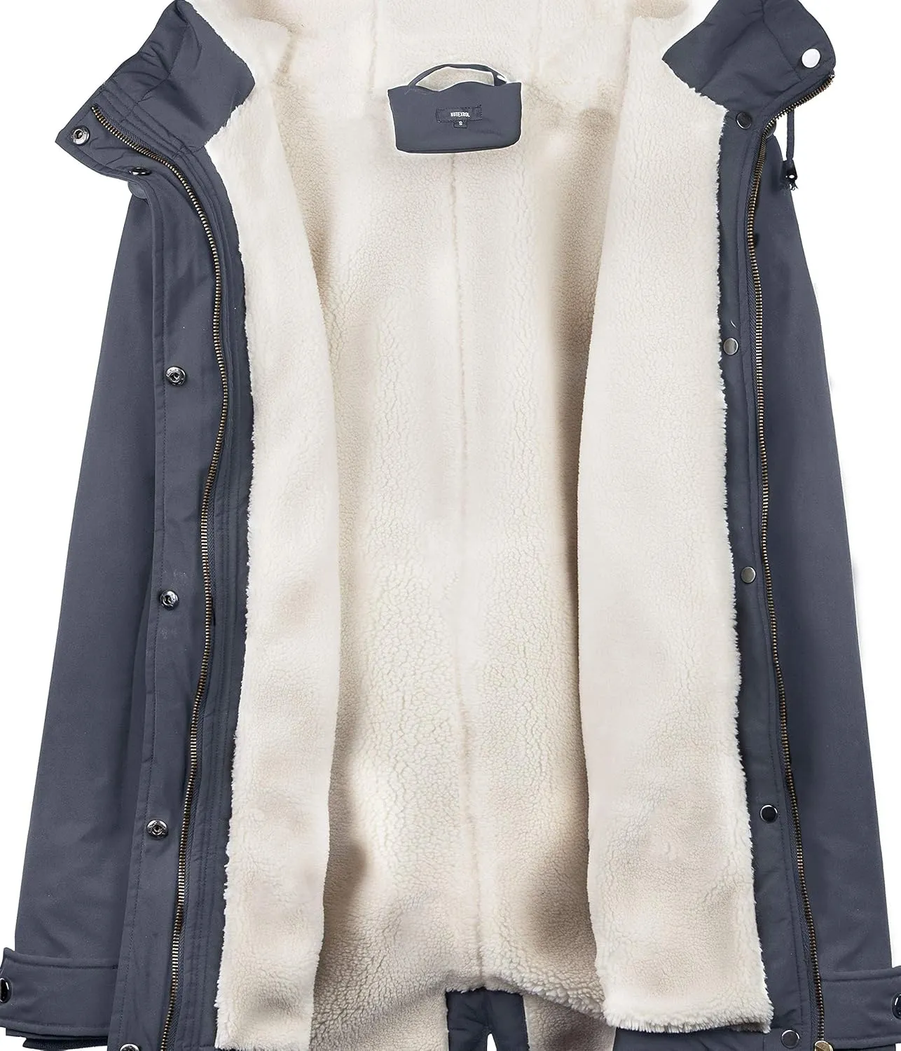NUTEXROL Women's Winter Thicken Hooded Sherpa Lined Parka Military Anorak Jacket Warm Short Cotton Coats for Women