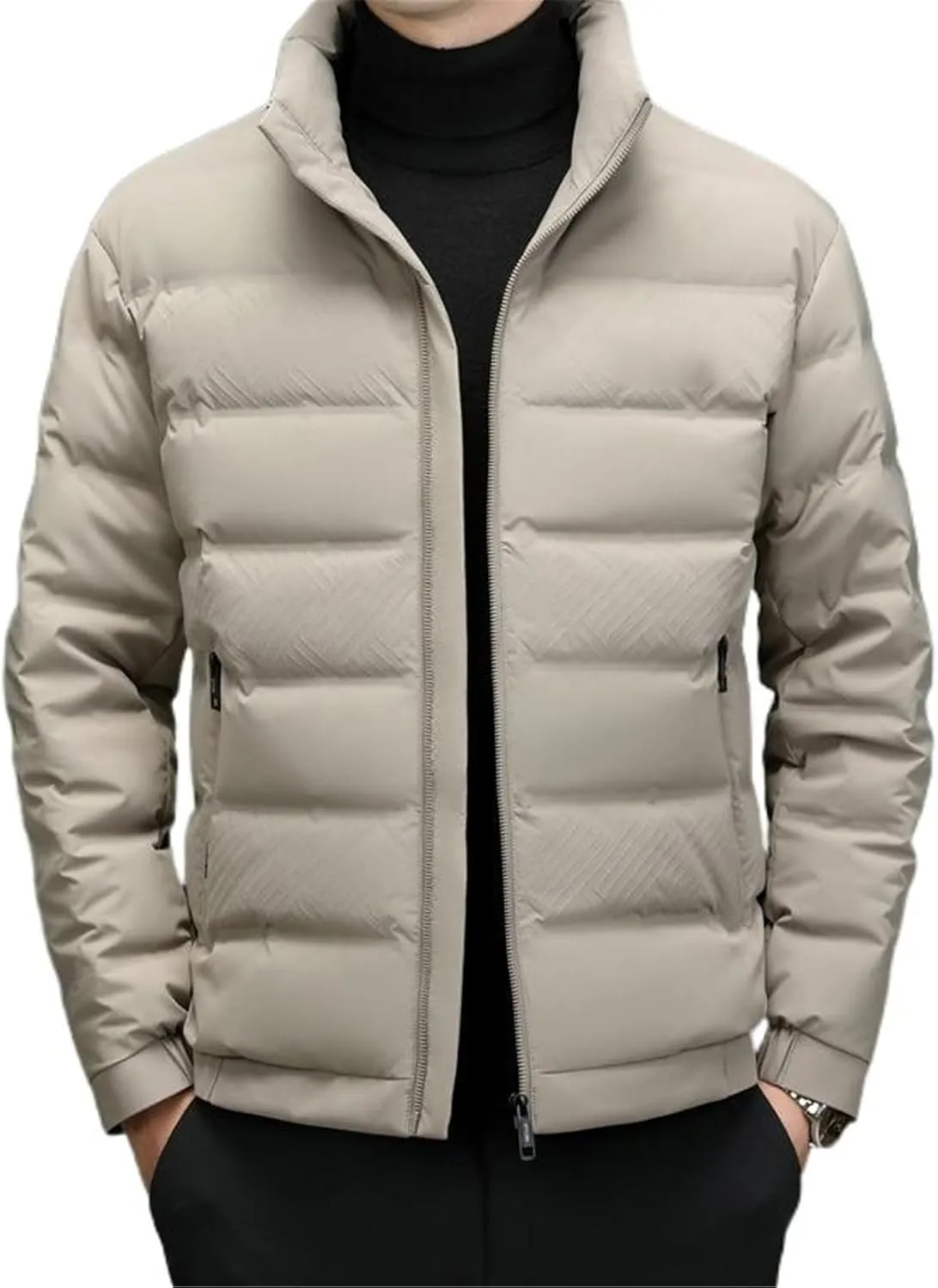 OTFTHPCW Hong Kong style Winter men's stand collar casual down jacket