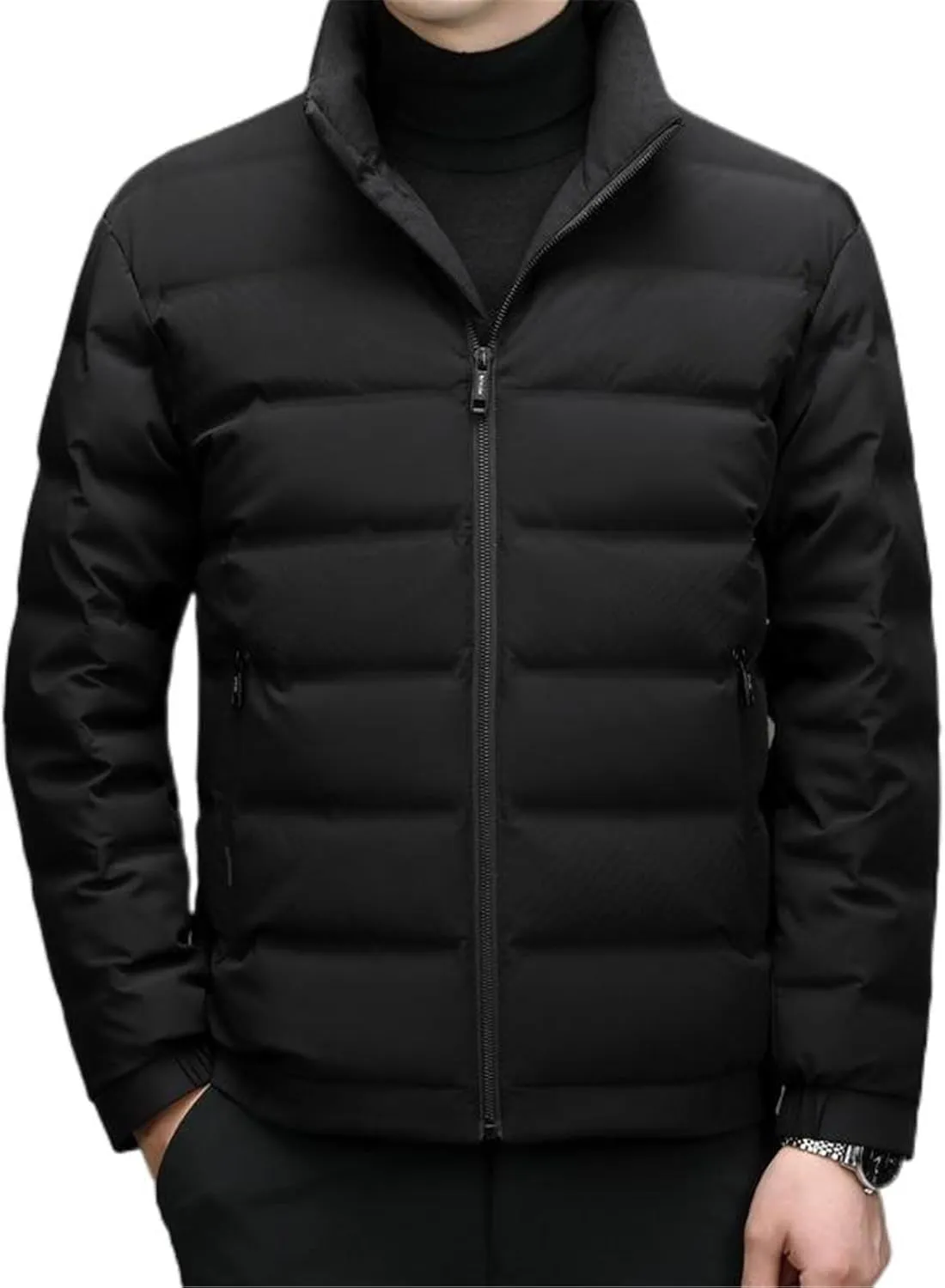 OTFTHPCW Hong Kong style Winter men's stand collar casual down jacket