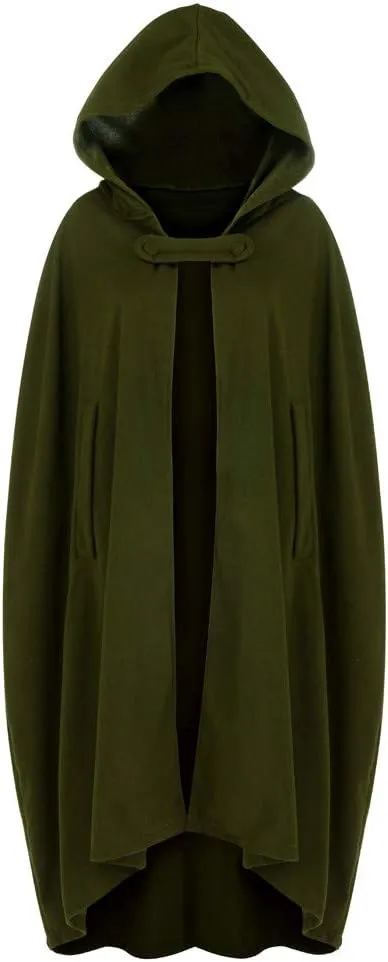 Overcoat for Women Winter Cloak with Arm Slits Womens Cape Hooded Cardigans Mid Length Open Front Poncho Outwear