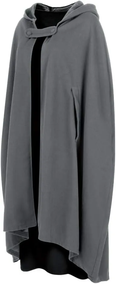 Overcoat for Women Winter Cloak with Arm Slits Womens Cape Hooded Cardigans Mid Length Open Front Poncho Outwear