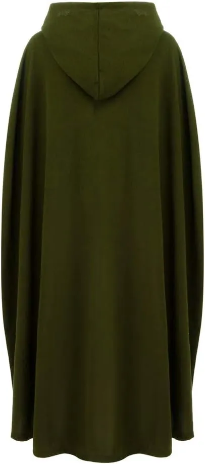 Overcoat for Women Winter Cloak with Arm Slits Womens Cape Hooded Cardigans Mid Length Open Front Poncho Outwear