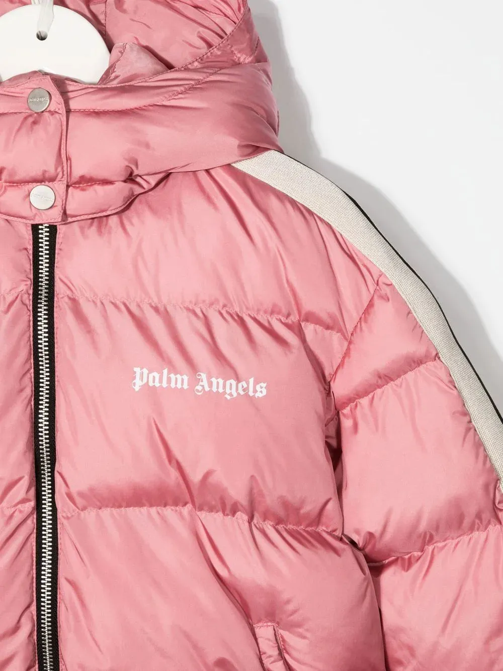 PALM ANGELS KIDS Logo Heavy Track Puffer Pink/White