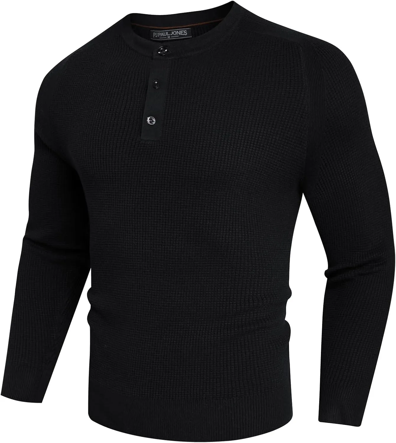 PJ PAUL JONES Mens Sweater Waffle Crewneck Pullover Sweaters Henley Sweater