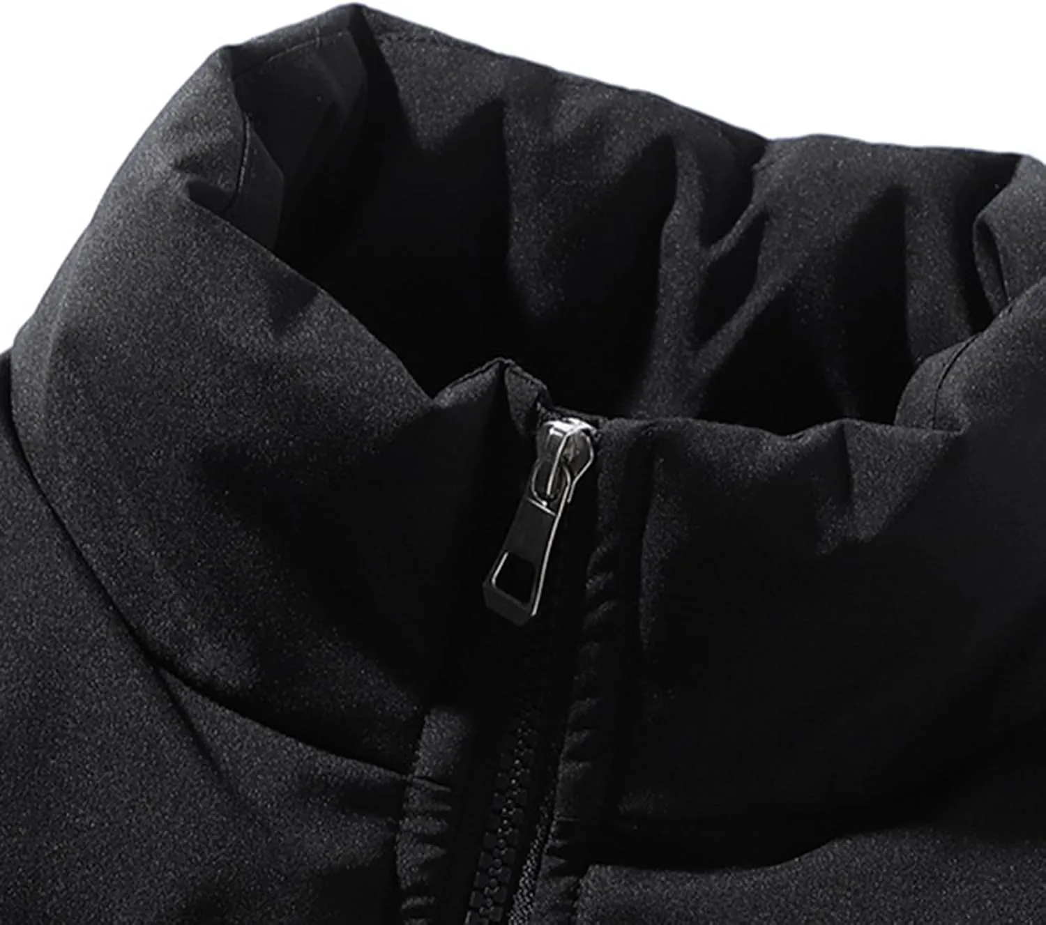 Puffer Jacket for Men Stand Collar Winter Warm Down Coats Cotton Padded Windproof Outerwear with Pockets