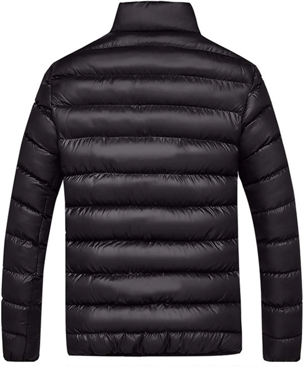 Puffer Jacket for Men's Light Padded Zip Down Jacket Winter Warm Stand Collar Coat Packable Quilted Jackets
