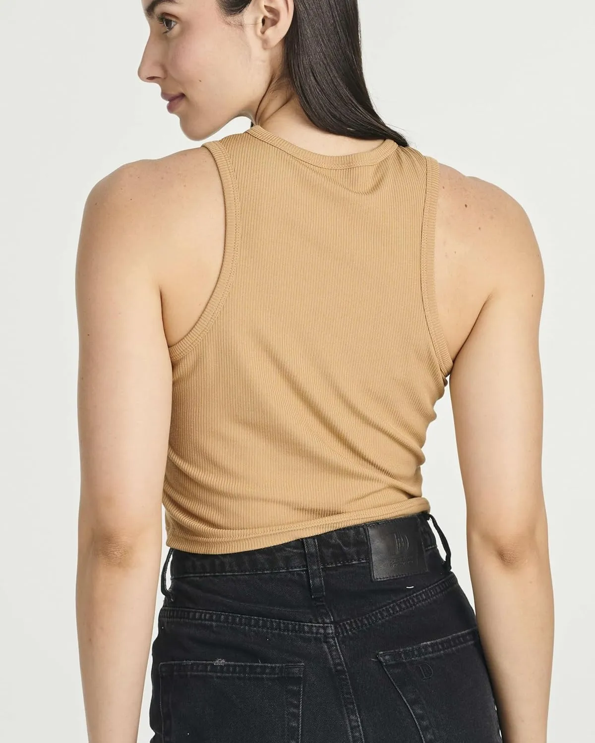 Real Essentials 5 Pack: Women's Ribbed Sleeveless Cropped Racerback Tank Top Casual Crop Top