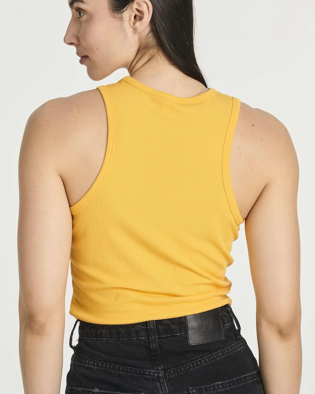 Real Essentials 5 Pack: Women's Ribbed Sleeveless Cropped Racerback Tank Top Casual Crop Top