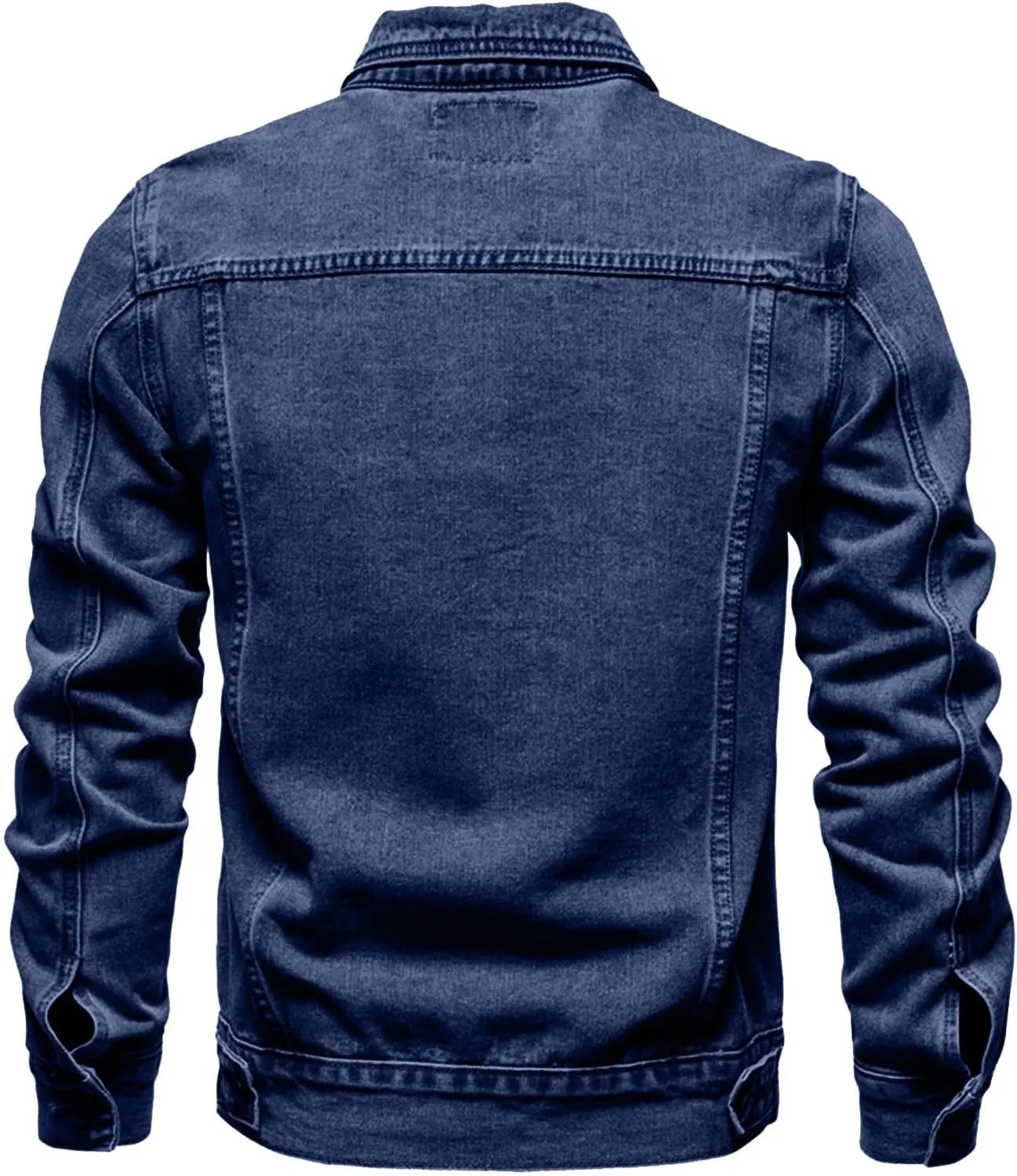 RTRDE Men's Casual Jacket Slim Fit Casual Denim Jacket Solid Color Lapel Long Sleeve Jean Jackets Denim, M-4XL