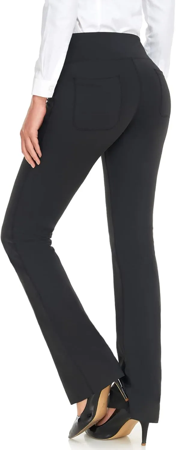 Safort 28" 30" 32" 34" Inseam Regular Tall Bootcut Yoga Pants Flared Leg Dress Pants with Pockets for Casual