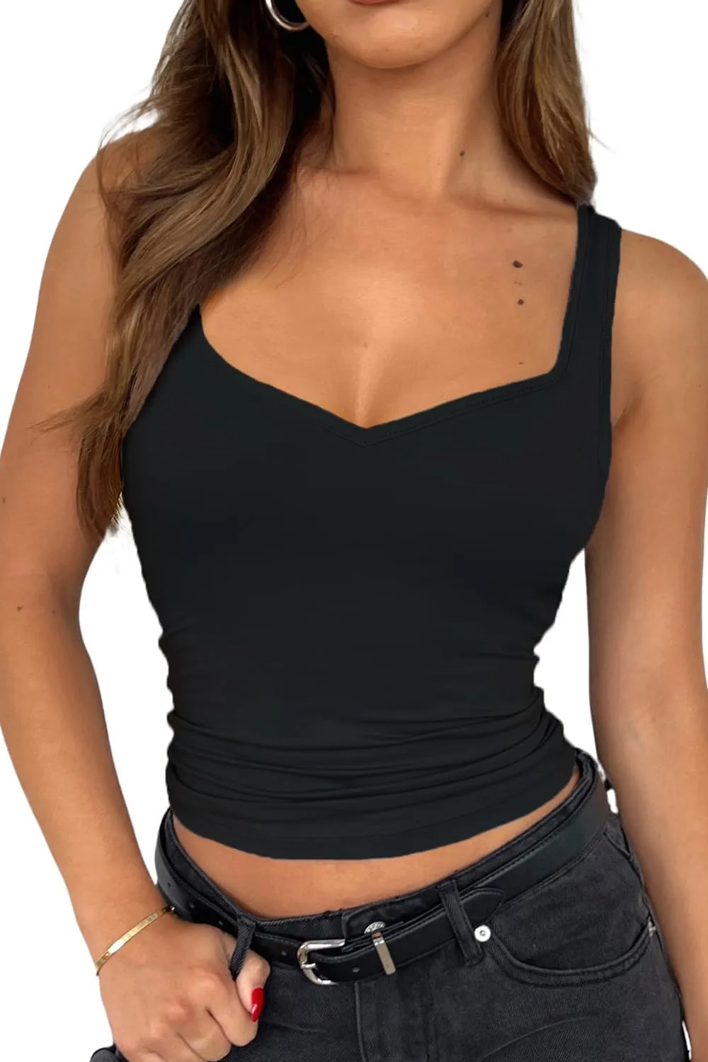 Sexy Tank Top for Women - Summer Cute Going Out Top Sleeveless V Neck Backless