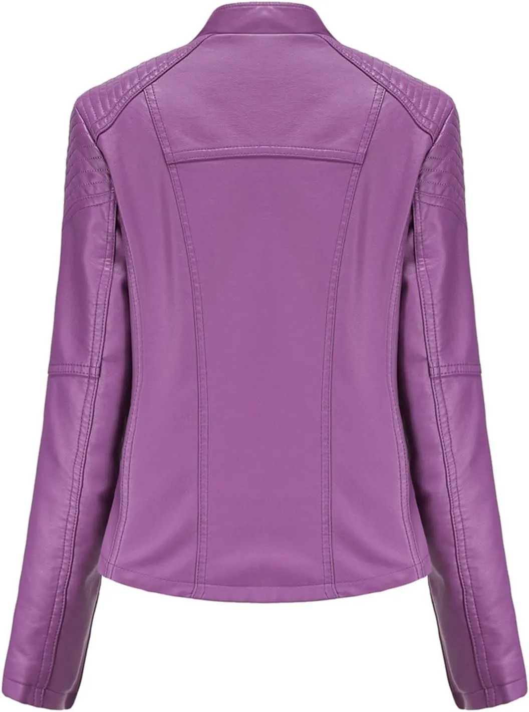 SGASY Women's Faux Leather Motorcycle Jacket Trendy Fall Clothes Oversized Zip Up Winter Coat Outerwear