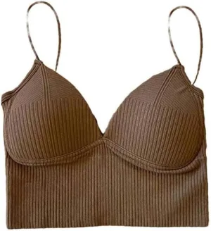 Short top Women's Sleeveless top Camisole Basic T-Shirt Vest Tube top with Chest pad Sports Style Summer Base