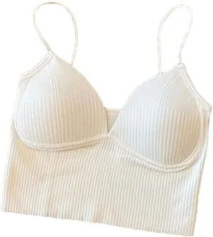 Short top Women's Sleeveless top Camisole Basic T-Shirt Vest Tube top with Chest pad Sports Style Summer Base