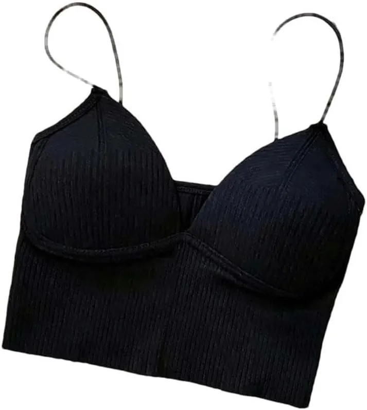 Short top Women's Sleeveless top Camisole Basic T-Shirt Vest Tube top with Chest pad Sports Style Summer Base