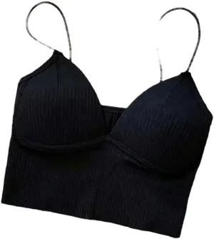 Short top Women's Sleeveless top Camisole Basic T-Shirt Vest Tube top with Chest pad Sports Style Summer Base