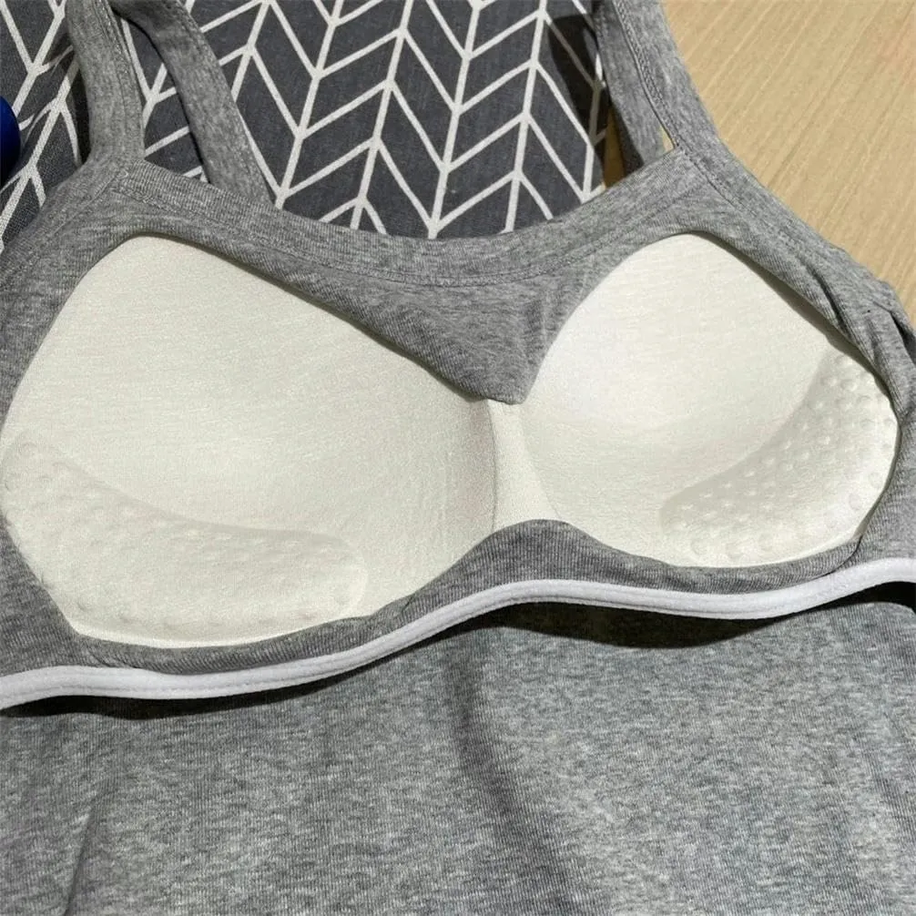 Short top Women's Sleeveless top Camisole Basic T-Shirt Vest Tube top with Chest pad Sports Style Summer Base