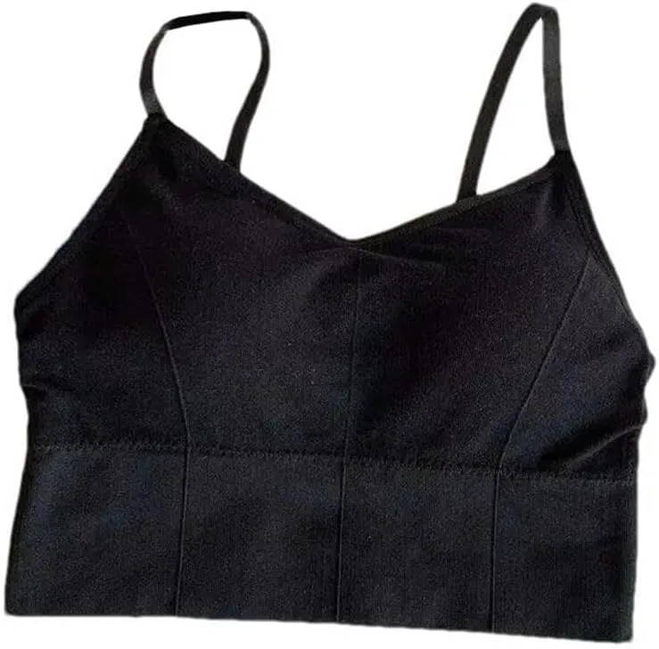 Short top Women's Sleeveless top Camisole Basic T-Shirt Vest Tube top with Chest pad Sports Style Summer Base