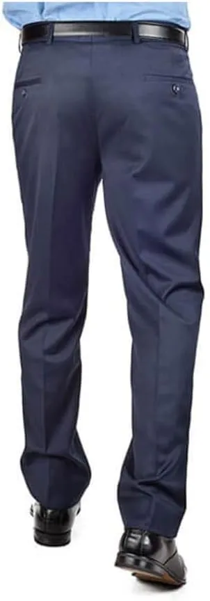 Slim Fit Men's Solid Suit Pants Trouser Flat Front No Pleats Dress Slacks