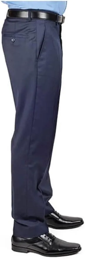 Slim Fit Men's Solid Suit Pants Trouser Flat Front No Pleats Dress Slacks