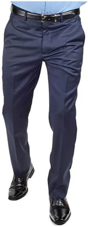 Slim Fit Men's Solid Suit Pants Trouser Flat Front No Pleats Dress Slacks