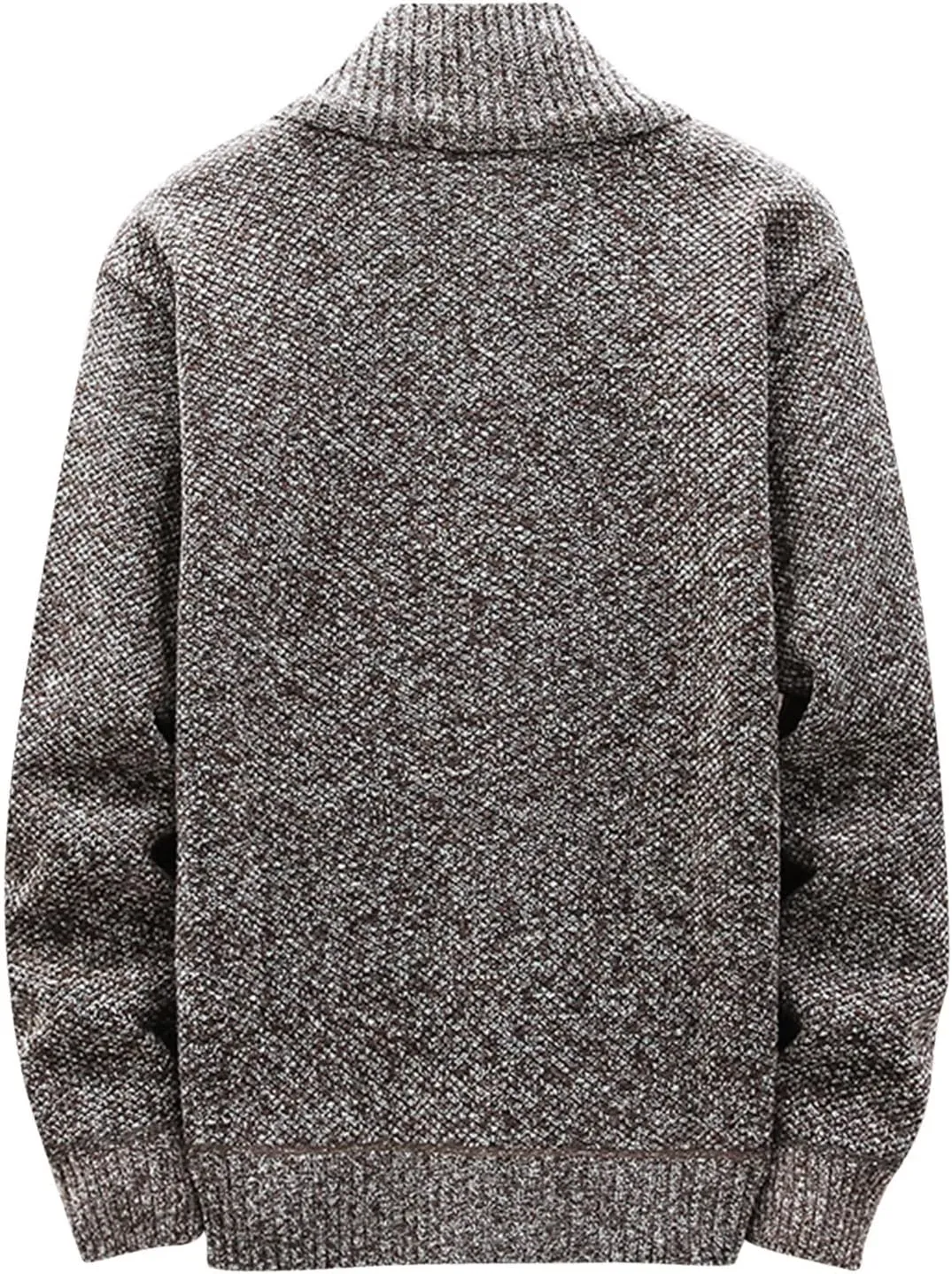 SMIDOW Men's Cardigan Sweaters Knitted Stand Collar Regular Fit Jacket Full Zip Fleece Lined Winter Warm Coat