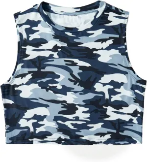 SOLY HUX Women's Crop Tank Top Loose Fit Y2k Top Sleeveless Crewneck Basic Shirts