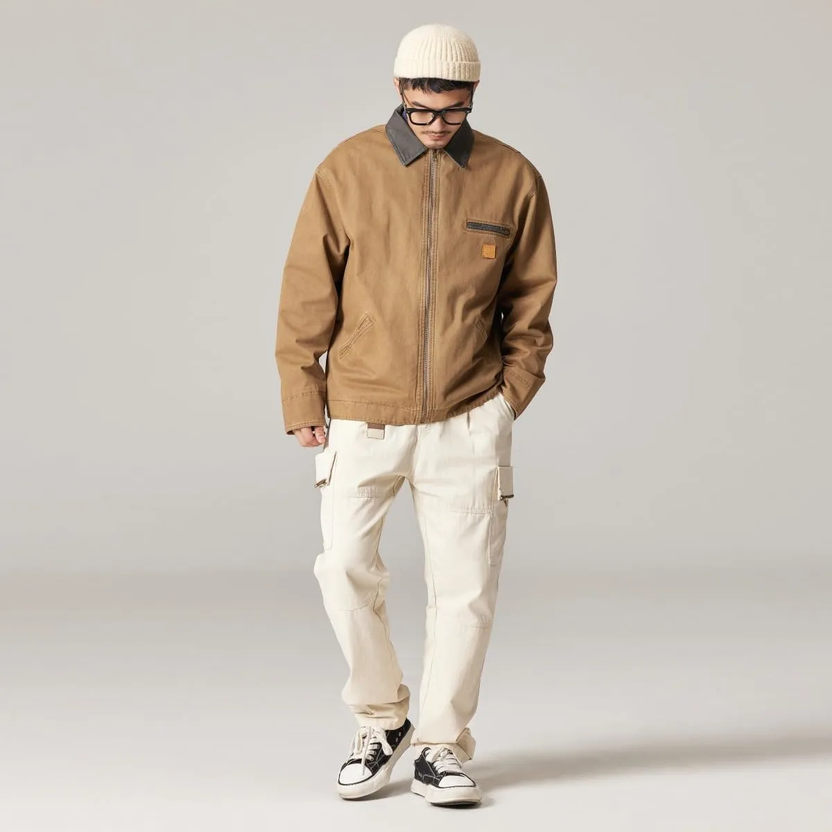 Spring Japanese Workwear Jacket for Men, Men's Denim Jacket
