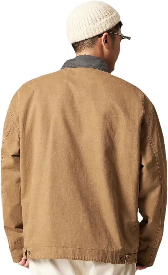 Spring Japanese Workwear Jacket for Men, Men's Denim Jacket