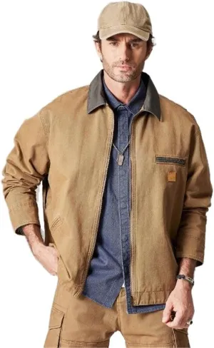 Spring Japanese Workwear Jacket for Men, Men's Denim Jacket