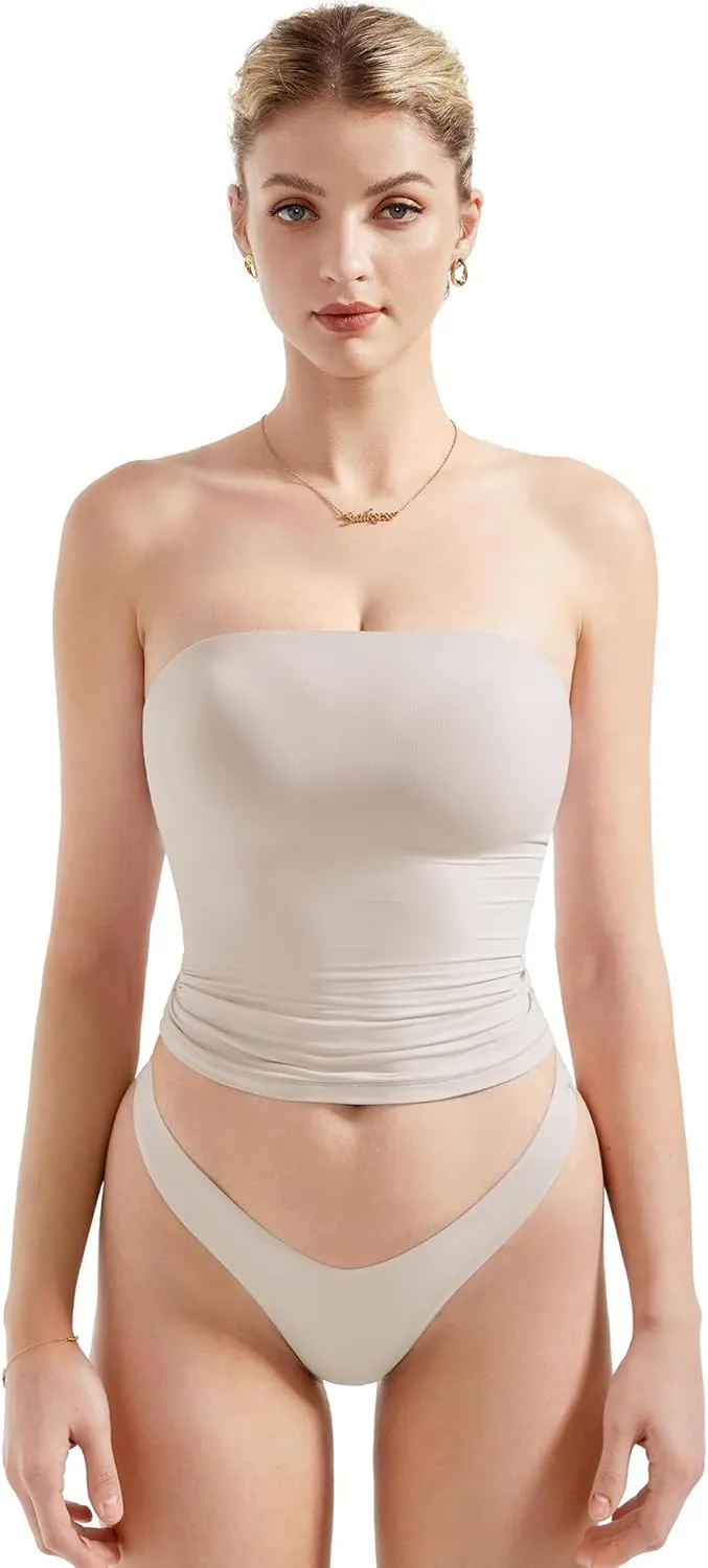 SUUKSESS Women Sexy Tube Top Summer Y2K Going Out Double Lined Basic Tank Top