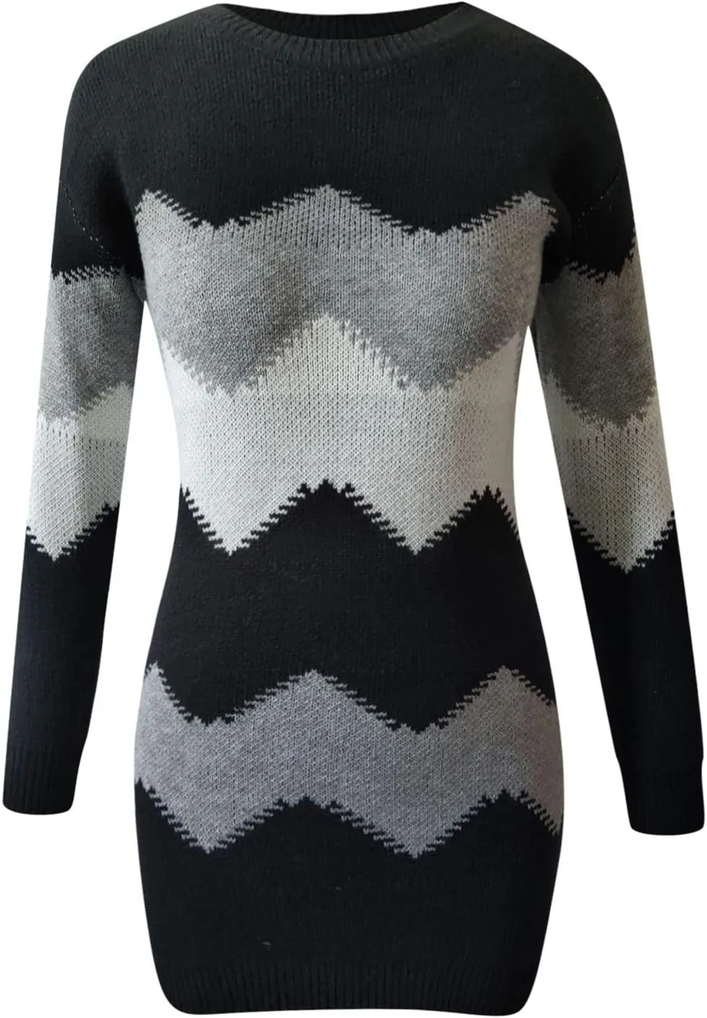 Sweater Dress for Women Plus Size Long Sleeve Crewneck Rib Knit Casual Fitted Sexy Midi Bodycon Fall Winter Dresses